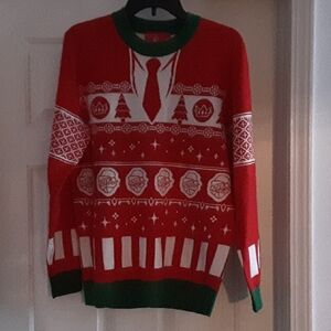 Festive Red and Green Crewneck Sweater